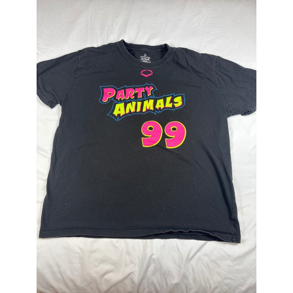 Evoshield Savannah Party Animals 99 Graphic T-Shirt Mens XL Black Neon Baseball